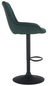 Barová stolička, tmavozelená Velvet látka, CHIRO NEW