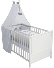 roba Detská postieľka s príslušenstvom, 70 x 140 cm (Jumbo dvojčatá, sivá) (100340992)