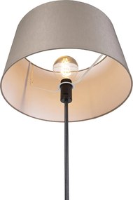 Stojacia lampa čierna s tienidlom z ľanového plátna taupe 45 cm nastaviteľná - Parte