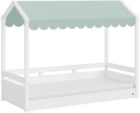 Domčeková posteľ so strieškou Fairy II - biela/zelená