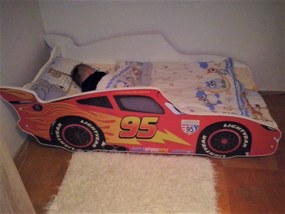 DO Posteľ auto Mcqueen Bieločervené