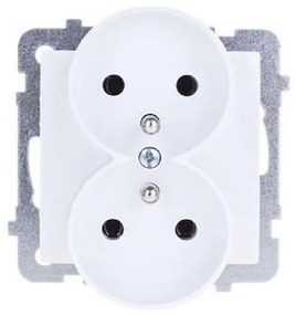 Dvojzásuvka GP-2GRZ/M Z/U biele