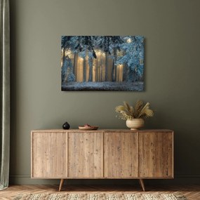 Obraz zasneženého lesa (90x60 cm)