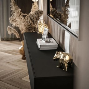 ZÁVESNÝ TV STOLÍK ELEGANTE ČIERNY MATNÝ 175 cm