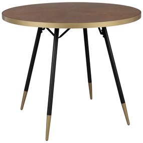 Okrúhly jedálenský stôl s doskou v dekore orechového dreva ø 91 cm Denise – White Label