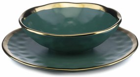 Keramická súprava tanierov Lissa Green Gold 8ks