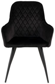 Čierne čalúnené jedálenské kreslá v súprave s podrúčkami 2 ks Harbo – House Nordic