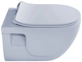 Sapho Sapho, BRILLA závesná WC misa, Rimless, 36,5x53cm, svetlo modrá matná, 100614-107