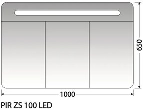 Zrkadlová skrinka Intedoor PIR ZS 100 LED 01