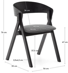 Čierna jedálenská stolička Godia – Kave Home