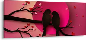 Obraz - Zamilované vtáčiky (120x50 cm)