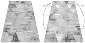 Koberec LIRA E1627 Trojuholníky geometrický, štrukturálny, glamour - sivý