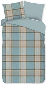 Modré predĺžené flanelové obliečky na jednolôžko 140x220 cm Jacco – Good Morning