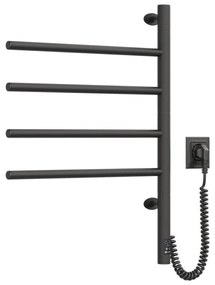 Elektrický otočný sušiak na uteráky ARABESQUE 150W/230V 64,6cm IP44 čierny