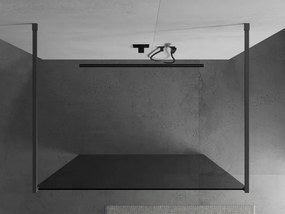 Mexen Kioto, sprchová zástena Walk-In 120 x 200 cm, 8mm šedé sklo, grafitový profil, 800-120-002-95-40
