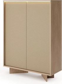 Vysoká komoda Semi A LED cappuccino bolivar naturalny