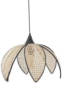 Luster na lanku FUME 1xE27/40W/230V pr. 40 cm čierna/béžová