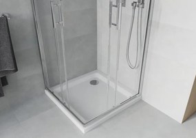 Mexen Rio, štvorcový sprchový kút 80 x 80 cm, 6mm číre sklo, chrómový profil + biela sprchová vanička, 860-080-080-01-00-4010