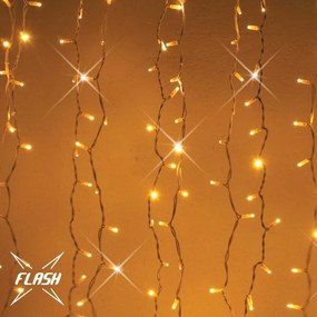 DECOLED LED světelná záclona, 1x12 m, teple bílá s Flash, 1200 diod, IP67