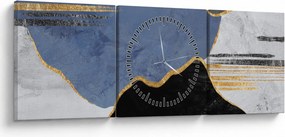 Obraz - Textúrované tvary (s hodinami) (90x30 cm)