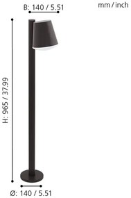 Eglo 33561 - LED stmievateľná vonkajšia lampa CALDIERO-C 1xE27/9W/230V IP44 antracit
