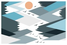 Nástenná samolepka Ambiance Giant Kid Sticker Scandinavian Mountains Parka