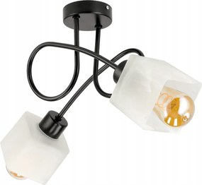 LED stropná závesná lampa, Loft, 2xE27, mliečne sklenené tienidlo