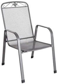 Sunfun Savoy Stohovateľné kreslo, 75 × 57 × 93 cm, oceľ, výplň ťahokov, grafit