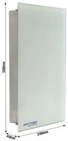 Rottner Skrinka na kľúče KEY GLASS GW-8 s dvierkami z bieleho skla
