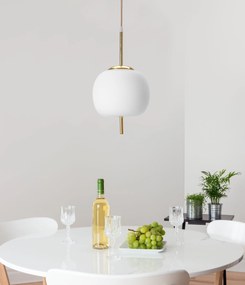Toolight - sklenená závesná stropná lampa  APP669-1CP, zlatá, OSW-00094