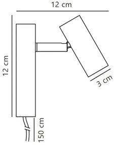 Nordlux - LED Stmievateľné nástenné bodové svietidlo OMARI LED/3,2W/230V čierna