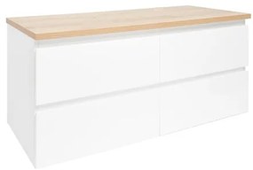 Kúpeľňová skrinka s krytom SAT B-Way 119x50x45 cm biely lesk BWAY2120WDOAK, 1 ks