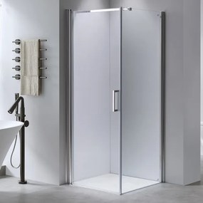 BPS-koupelny Štvorcový sprchový kút HYD-SK1190B 90x90 chróm/transparent + vanička HYD-SSV-RIKO čierna