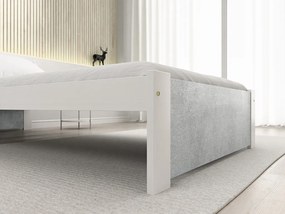 Posteľ IKAROS 90 x 200 cm, betón/biela Rošt: S latkovým roštom, Matrac: Matrac COCO MAXI 20 cm