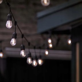 LED vonkajšia dekoračná svetelná reťaz 30xE27/1W/230V 16,44 m IP44 čierna