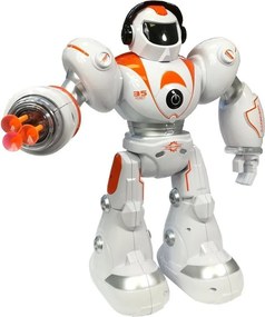 LEAN Toys Diaľkovo ovládaný robot R/C strieľajúci guľôčky, oranžový