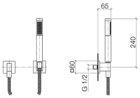 Dornbracht IMO - Sprchový 2-otvorový set k podomietkovej batérii s kolienkom, chróm 27808980-00