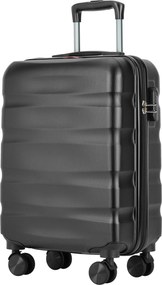 BONTOUR „Wave“ 3-dielna súprava kufrov s dvojitými kolieskami, s TSA zámkom, čierna