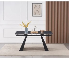 Jedálenský rozkladací stôl, grafit/čierna, 160-240x90 cm, SALAL
