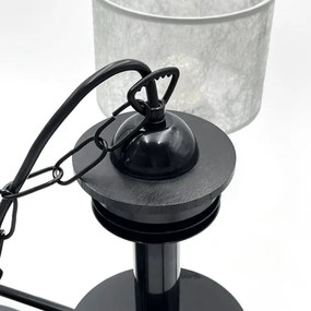 Luster na reťazi ROSA 5xE27/60W/230V čierna/šedá