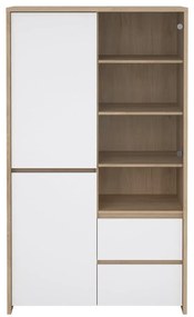 Biela/v prírodnej farbe vitrína v dekore duba 100x170x48 cm Next – Tvilum