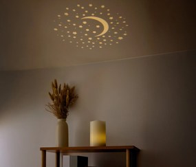LED sviečka z pravého vosku s projektorom