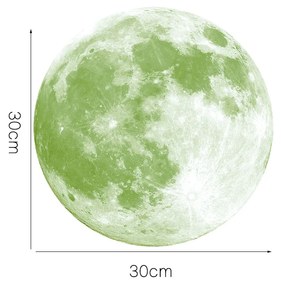 Samolepka na stenu "Fosforový mesiac" 30 cm