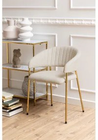 Jídelní židle Ann béžovo-zlatá