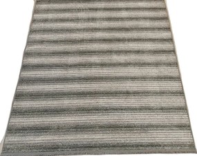 Koberec Saloon Grey – sivý pruhovaný vzor, nízky vlas Rozmer: 80x200 cm