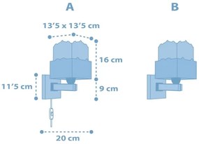 Dalber 63169T - Detské nástenné svietidlo PANDA 1xE27/60W/230V modrá