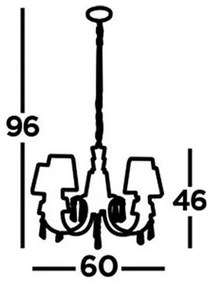 Searchlight 6885-5CC - Luster na reťazi PORTICO 5xG9/33W/230V chróm