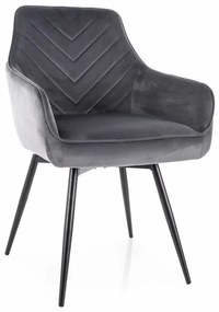 Jedálenská stolička Montale Velvet, sivá