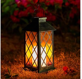BERGE LED solárny záhradný lampáš hnedá 2V 35MA