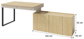 Písací stôl s komodou LUCA S10 - béžová